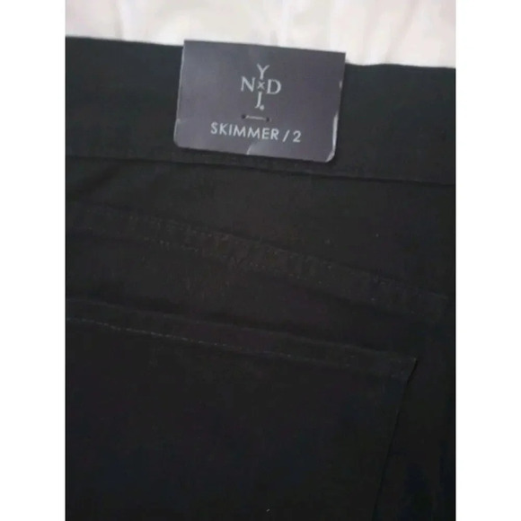 NYDJ SKIMMER Sz 2 Not Your Daughters Jeans Black capri cropped shorts Sz 28 New - Picture 4 of 10
